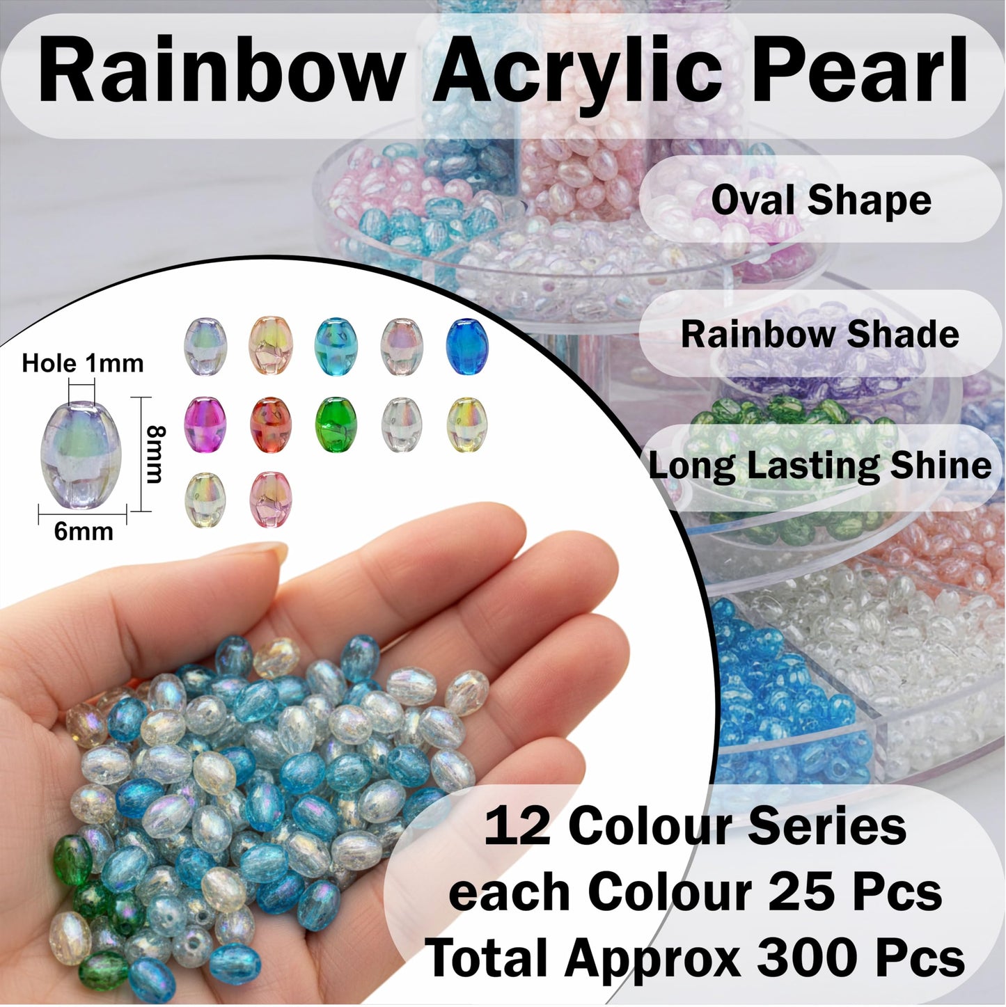 Rainbow Crystal Beads for Jewellery Making, Multicolour image 2
