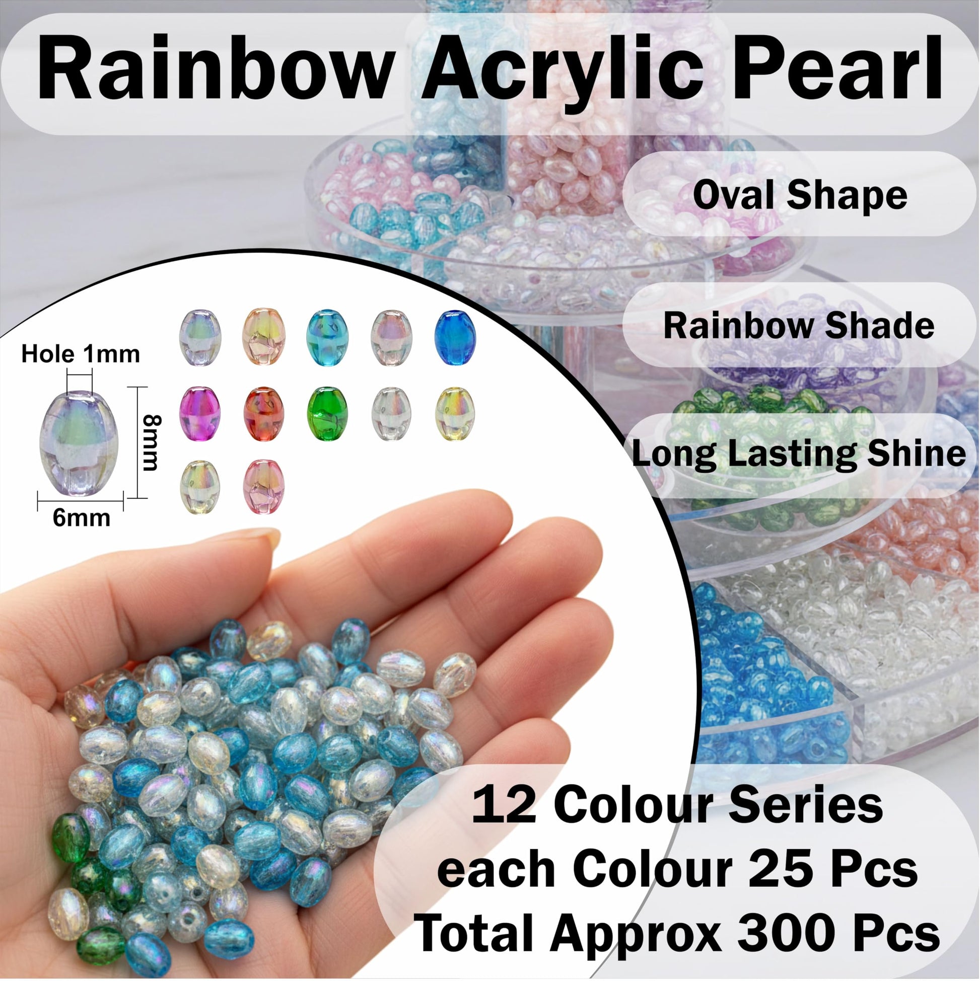 Rainbow Crystal Beads for Jewellery Making, Multicolour image 2