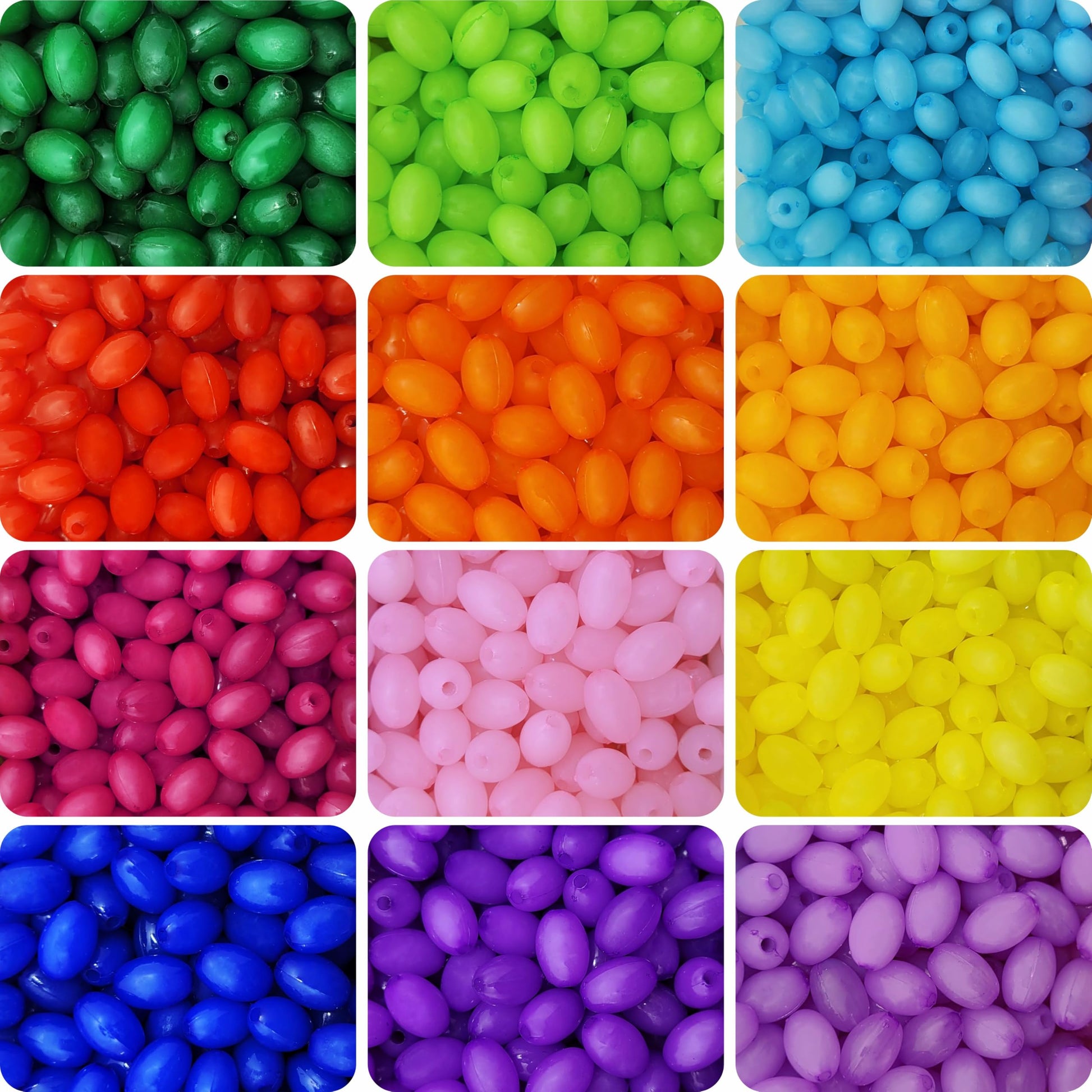 Multicolour and pastel plastic and acrylic beads bring a polished accent to bracelet making, necklace making and DIY jewellery projects.