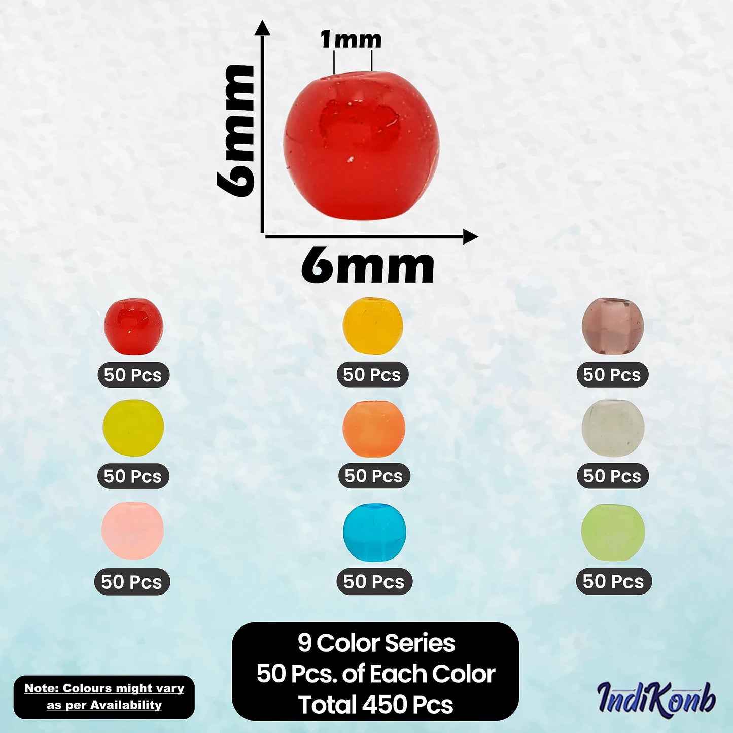 Use multicolour and pearl 6mm and 6 mm beads to finish necklace making and DIY jewellery projects with a handmade beadwork accent to handmade projects.