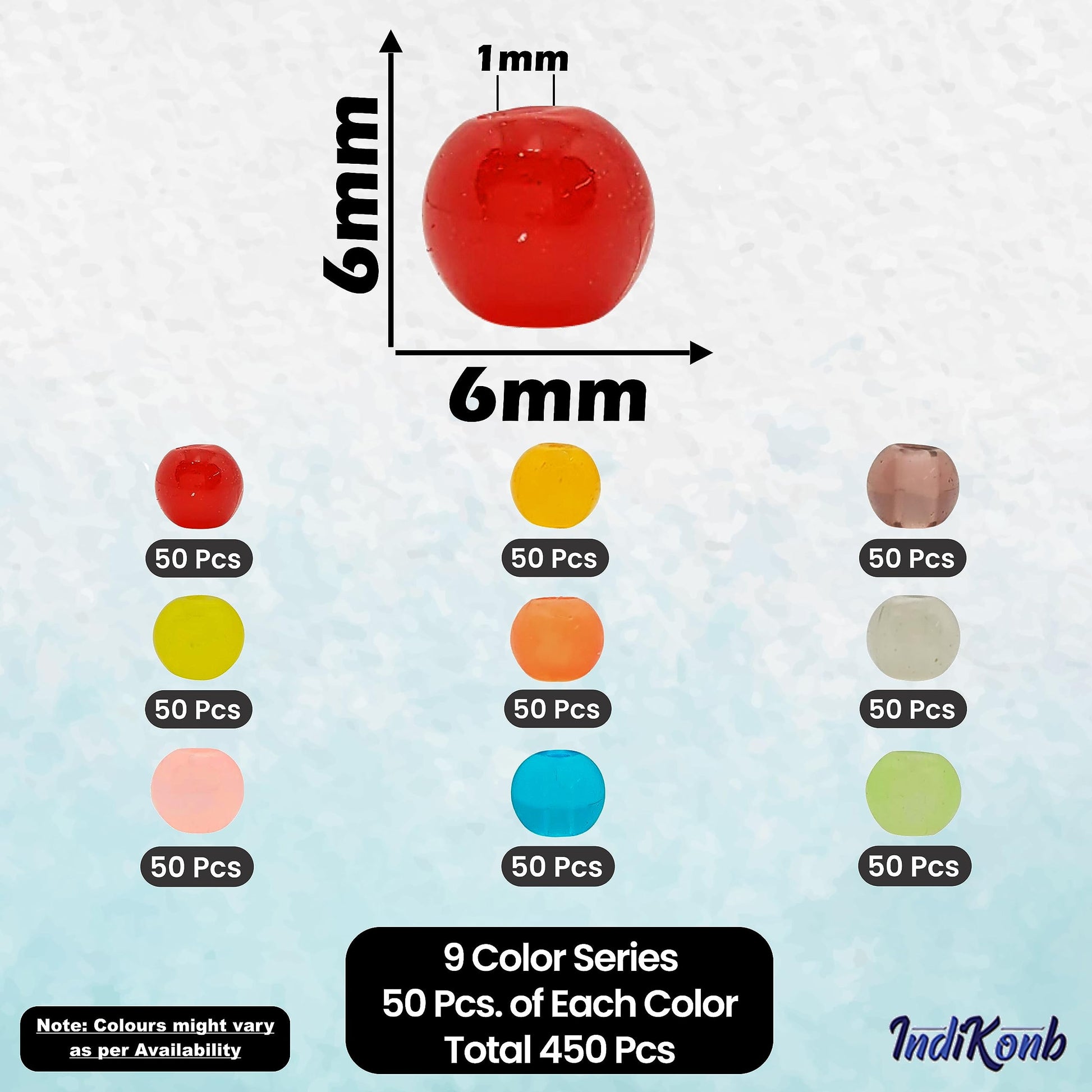 Use multicolour and pearl 6mm and 6 mm beads to finish necklace making and DIY jewellery projects with a handmade beadwork accent to handmade projects.