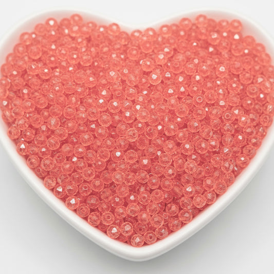 Crystal Rondelle Beads for Jewellery Making, 4mm Tyre Shape PINK product image