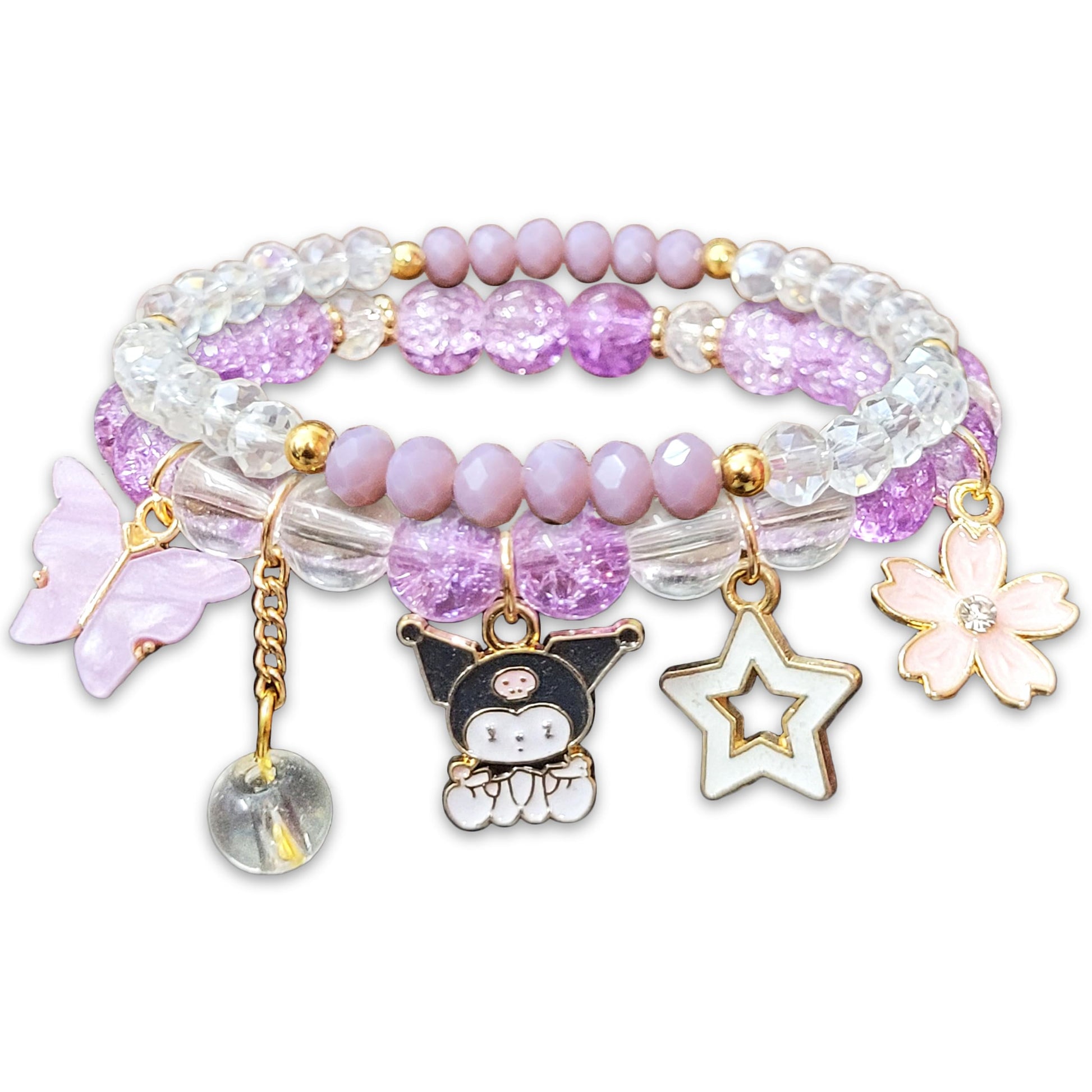 Purple white crystal and pearl bracelet helps add a stylish look to everyday styling, party wear and gifting.