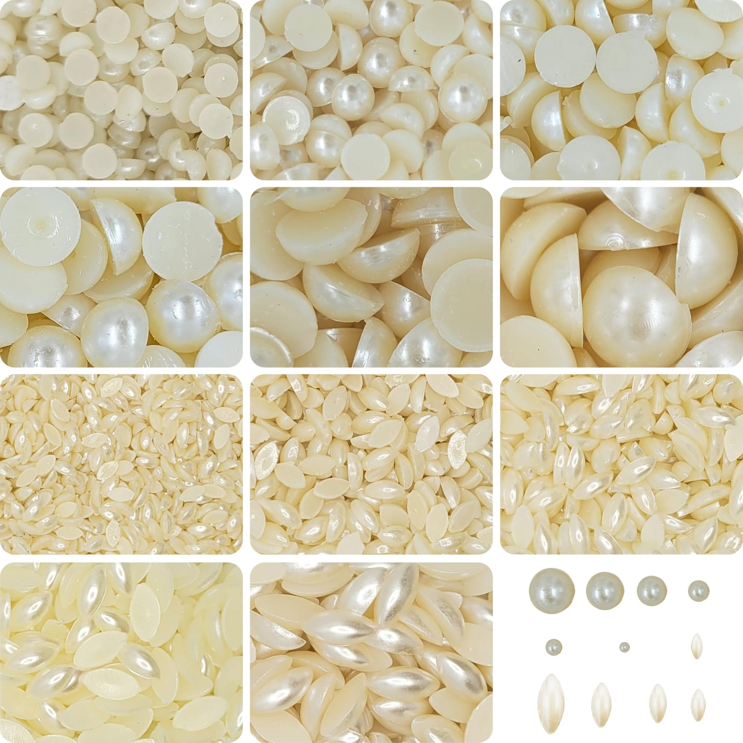 Cream 3mm and 4mm beads give bracelet making, necklace making and DIY jewellery projects a neat visual lift.