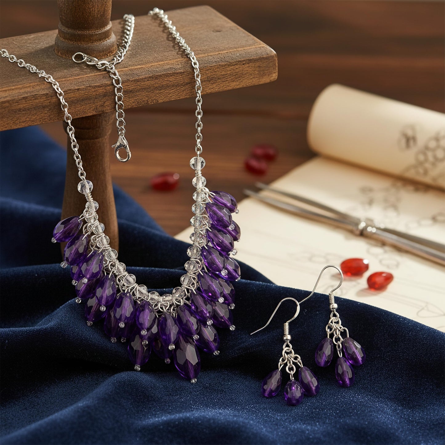 Bring polished movement to DIY accessories with 15x10mm purple drop beads for beadwork projects.