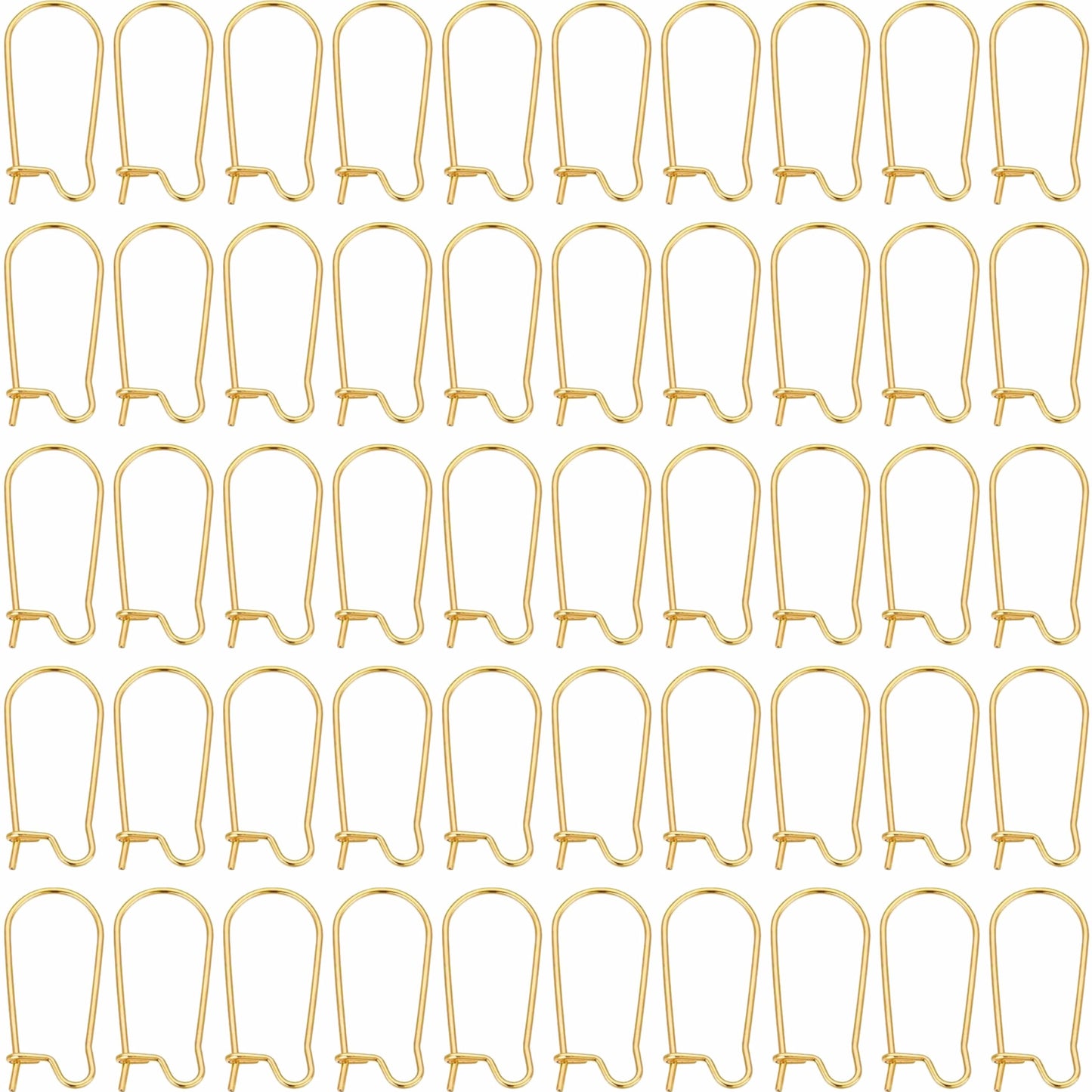 Large Gold Earring Hooks 50 Pcs alloy metal. Main product image showing the full product layout.