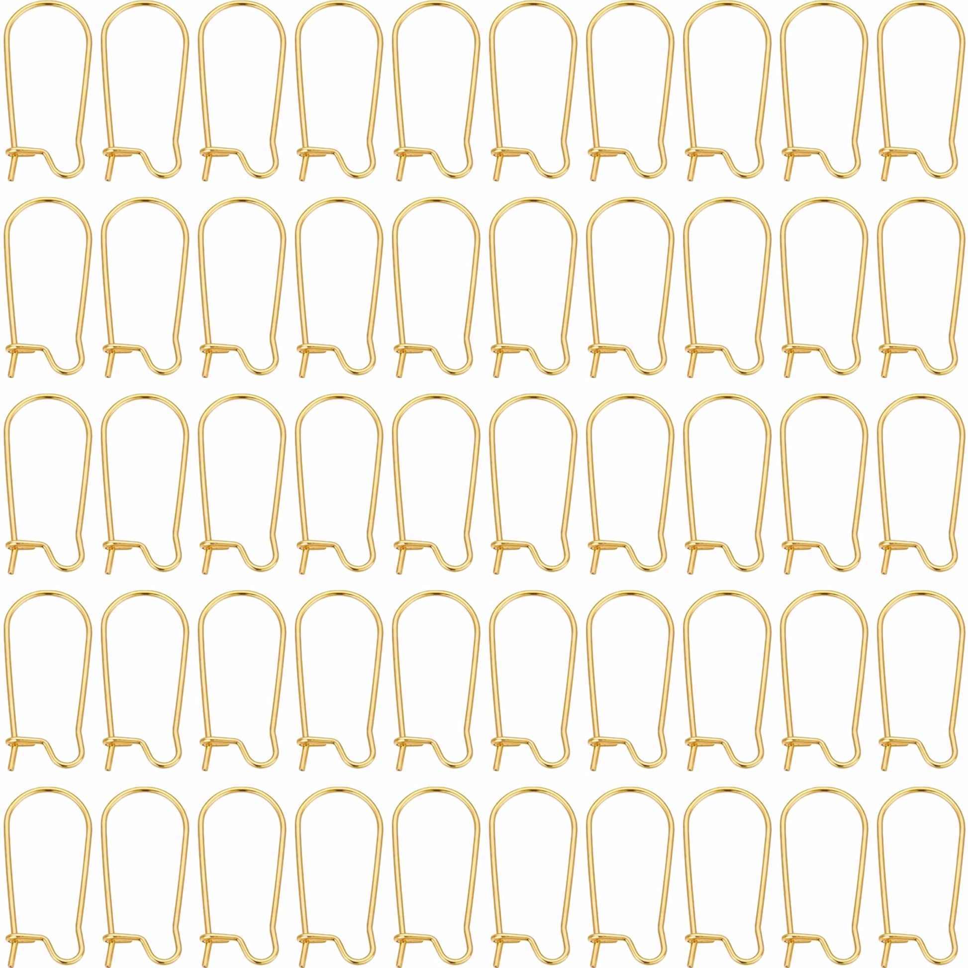 Large Gold Earring Hooks 50 Pcs alloy metal. Main product image showing the full product layout.
