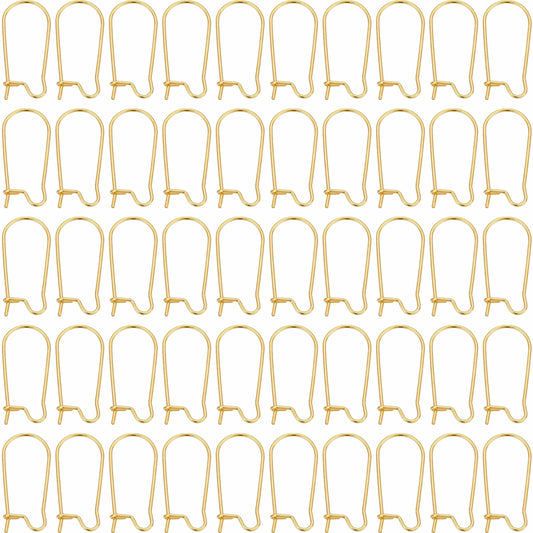 Large Gold Earring Hooks 50 Pcs alloy metal. Main product image showing the full product layout.