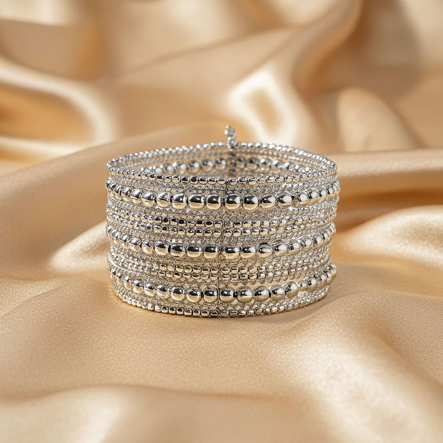 Cuff Bracelet for Women & Girls, Chunky Kada Bangle SILVER image 3