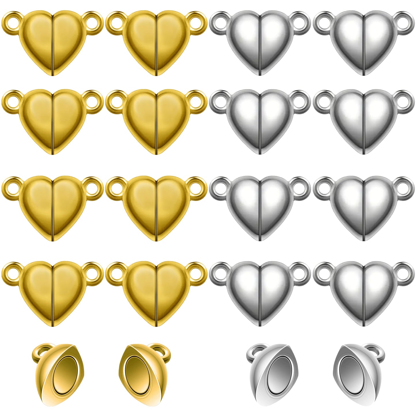 Gold and silver 16 pcs beads are a clean finishing element for bracelet making, necklace making and DIY jewellery projects.