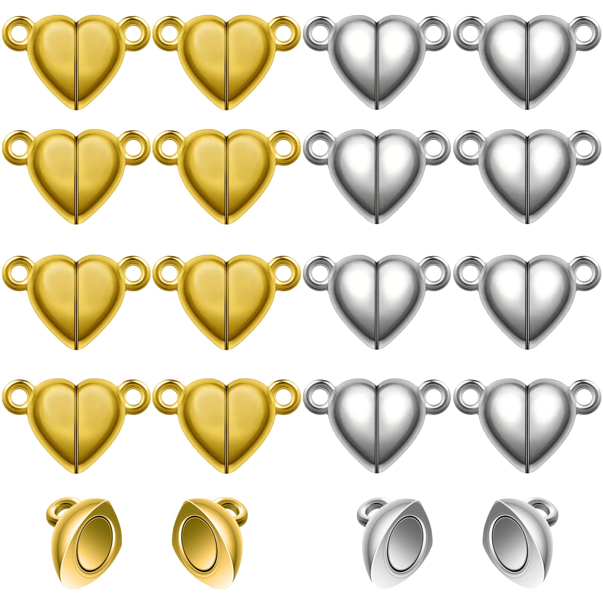 Gold and silver 16 pcs beads are a clean finishing element for bracelet making, necklace making and DIY jewellery projects.