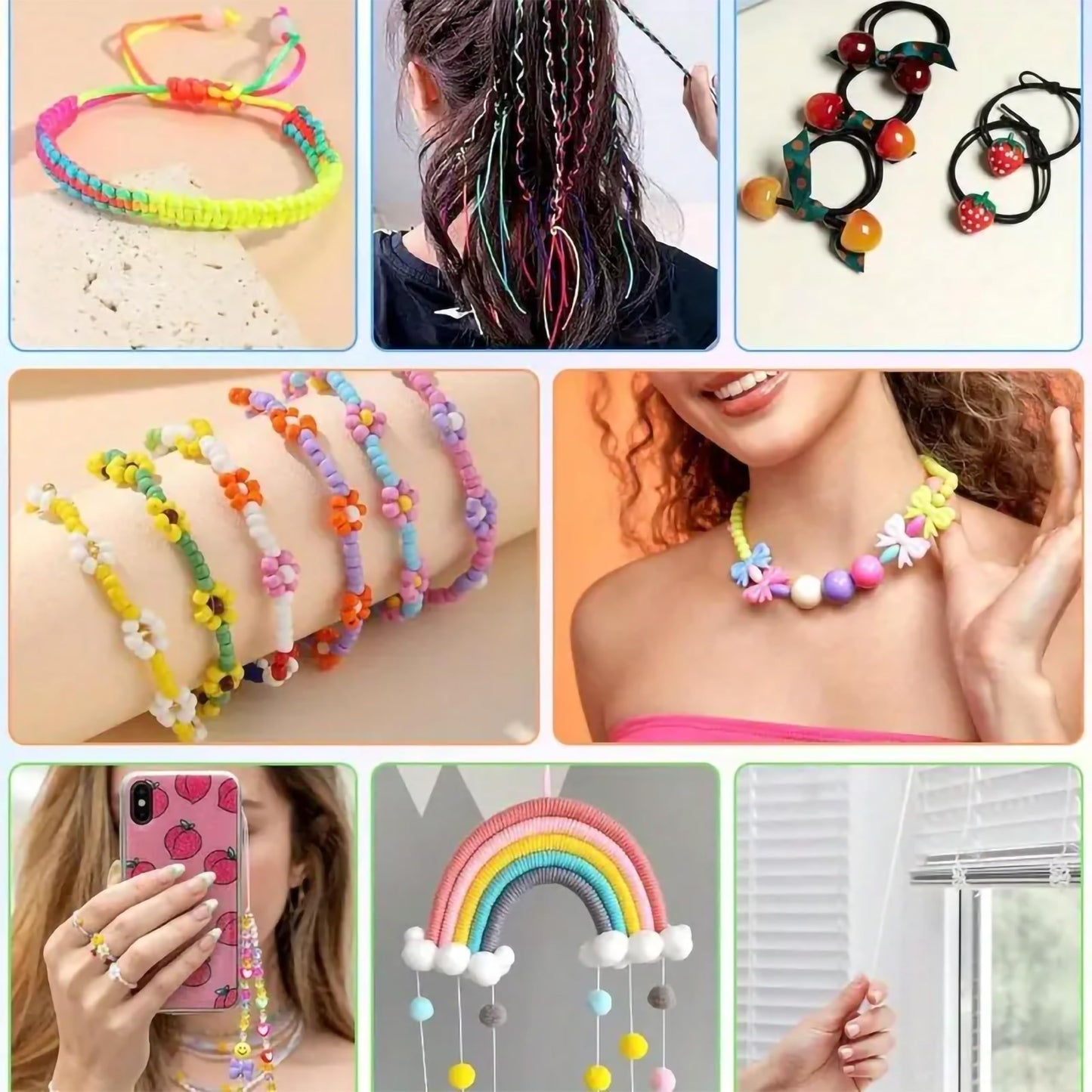 Multicolor Rainbow Elastic String Roll for Bracelet Making and Jewelry. Additional product image showing more details of the fashion bracelet.