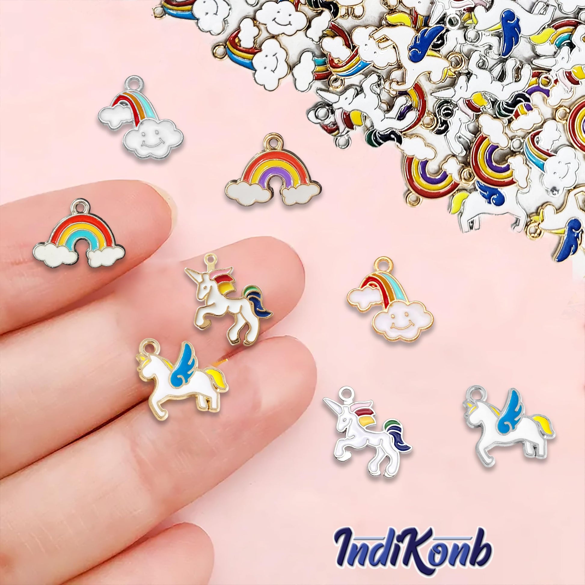 For lanyard making, multicolour and rainbow 40 pcs keychain rings add a balanced decorative detail.