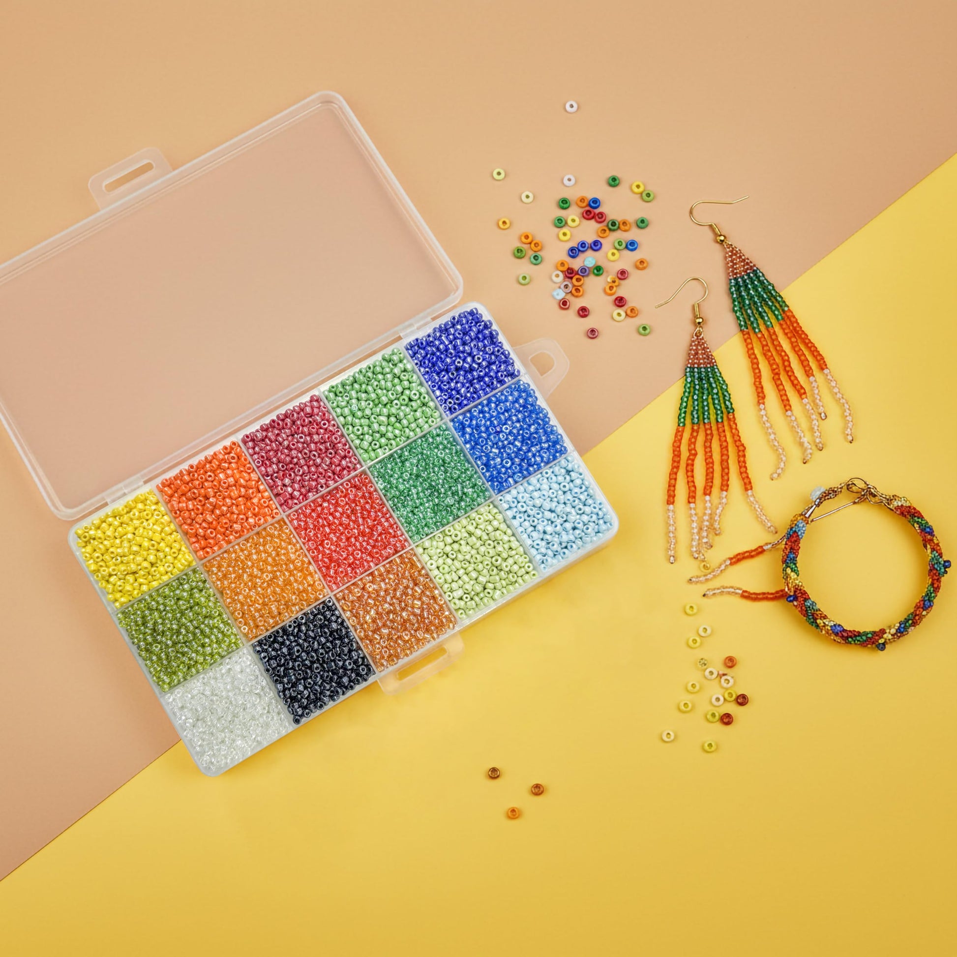 Glass Seed Beads for Jewellery Making, 3mm Small Mini Beads 15 Colours image 2