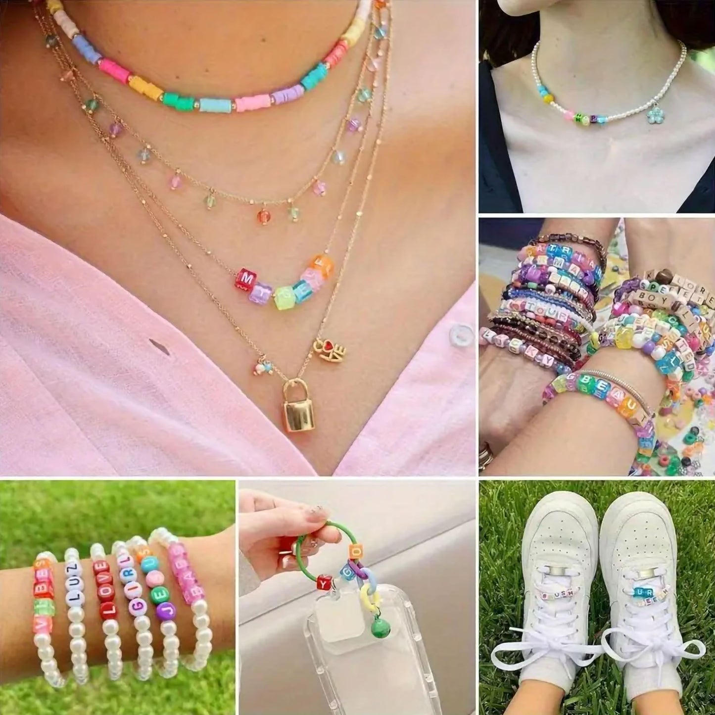 Multicolour cube and 6mm beads make DIY jewellery projects, beading craft and decorative craft finishing look more complete.