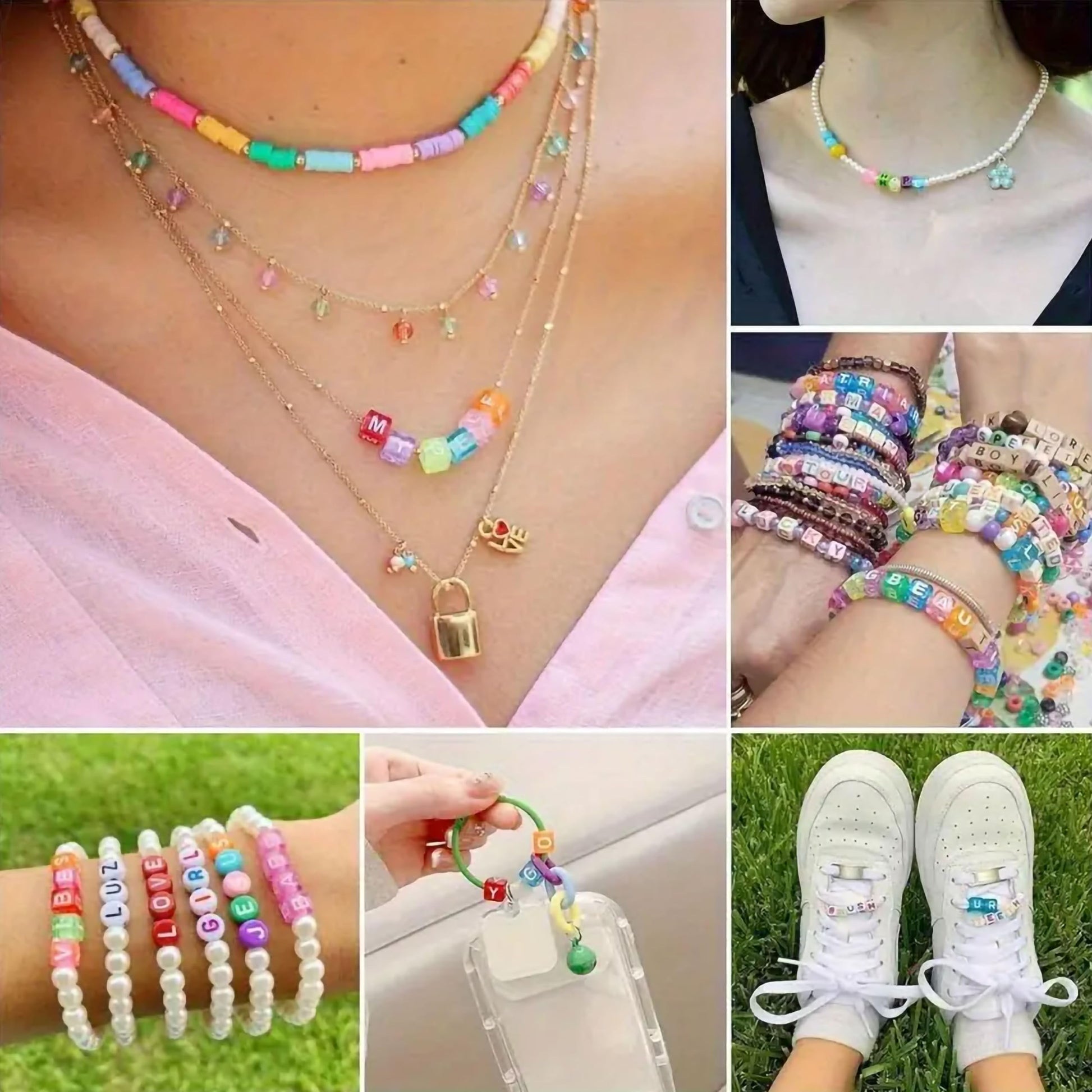 Multicolour cube and 6mm beads make DIY jewellery projects, beading craft and decorative craft finishing look more complete.