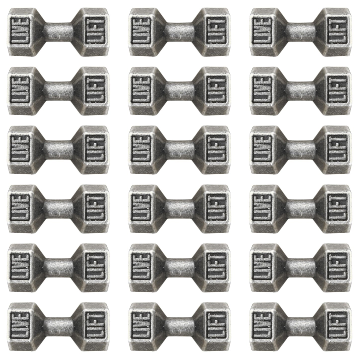 These silver tone keychain charm pieces bring metal charm detail to bracelets and keychains.
