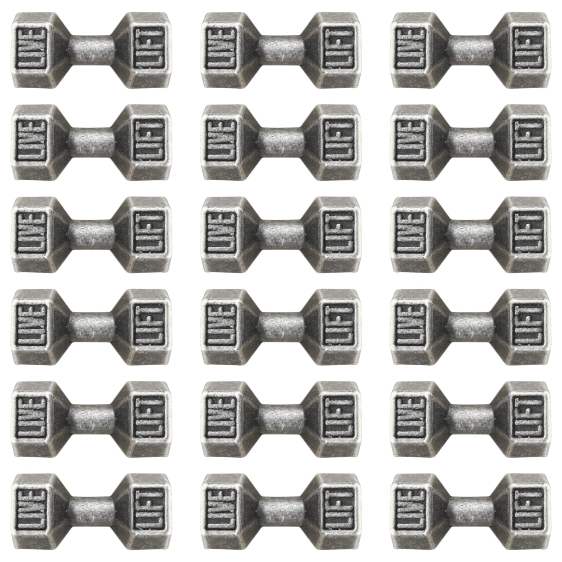 These silver tone keychain charm pieces bring metal charm detail to bracelets and keychains.