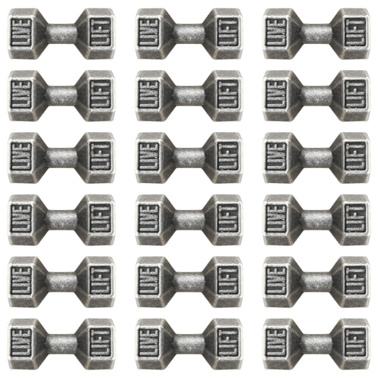 Choose fitness-themed dumbbell charms to add sporty detail across bracelets and keychains.