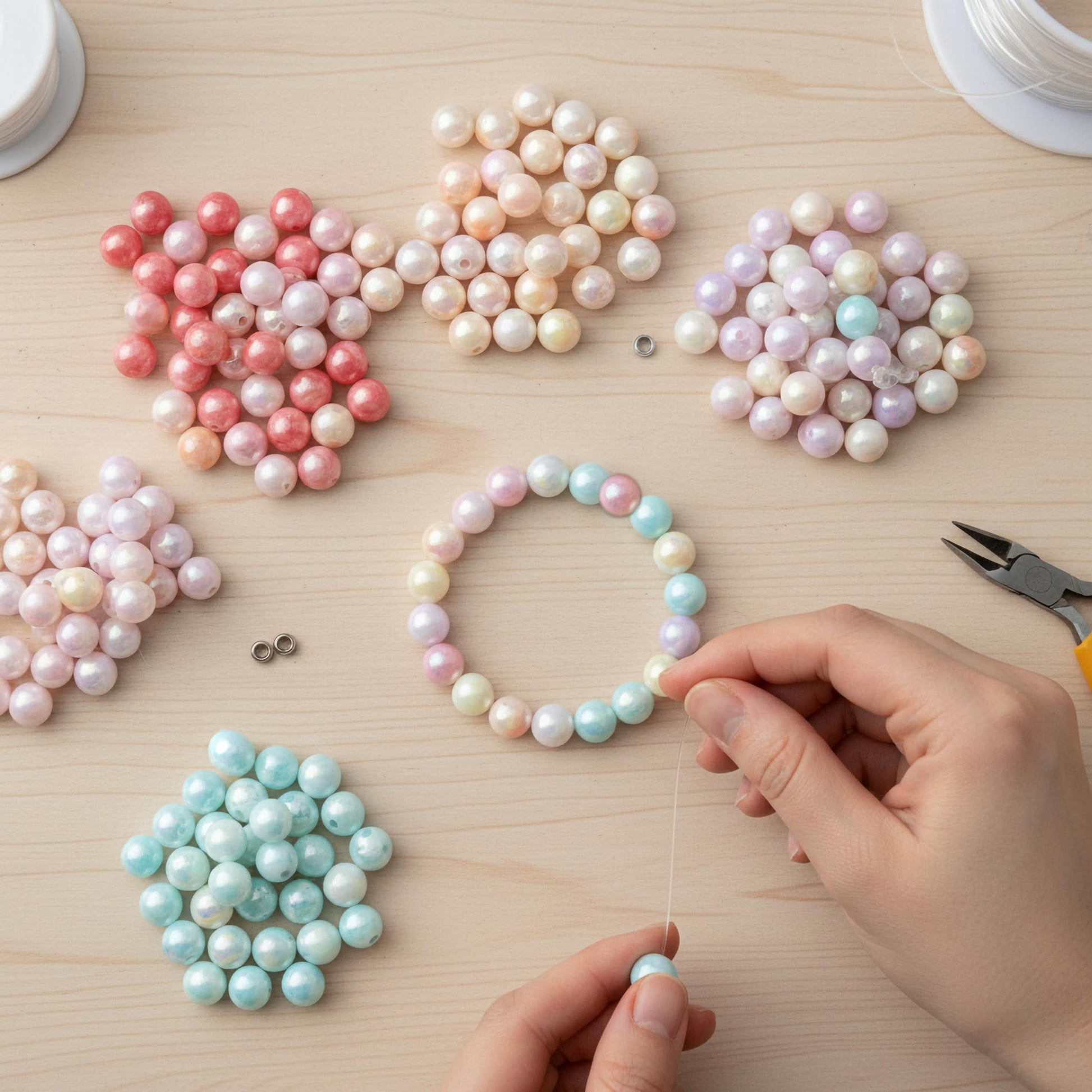 8mm Dual Tone Jelly Beads for Bracelet Making, Multicolor Multicolour image 4