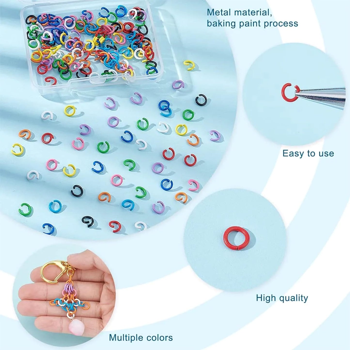 Give DIY accessory repairs a handmade touch with smooth metal keychain ring findings for jewelry making.