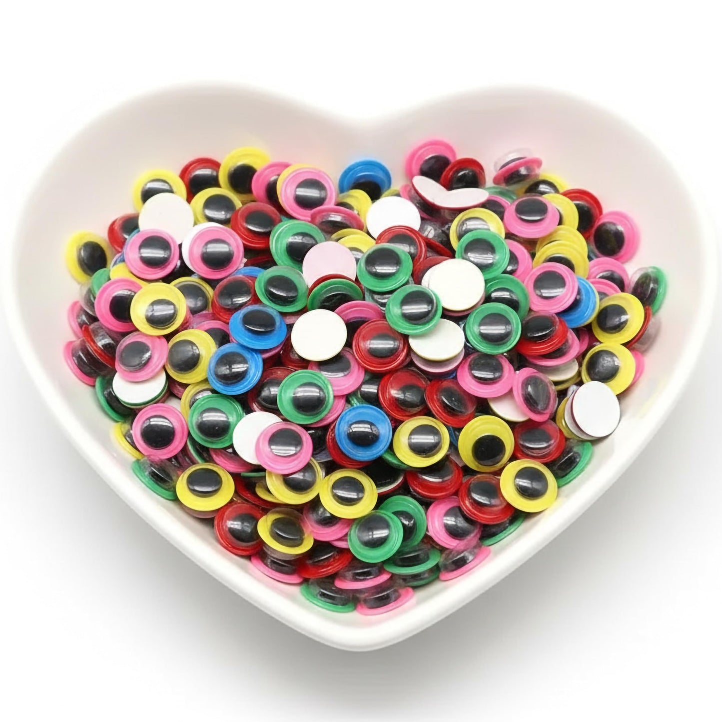 Add instant expression to puppets, scrapbooks and party crafts with 10mm multicolor moving eyes.