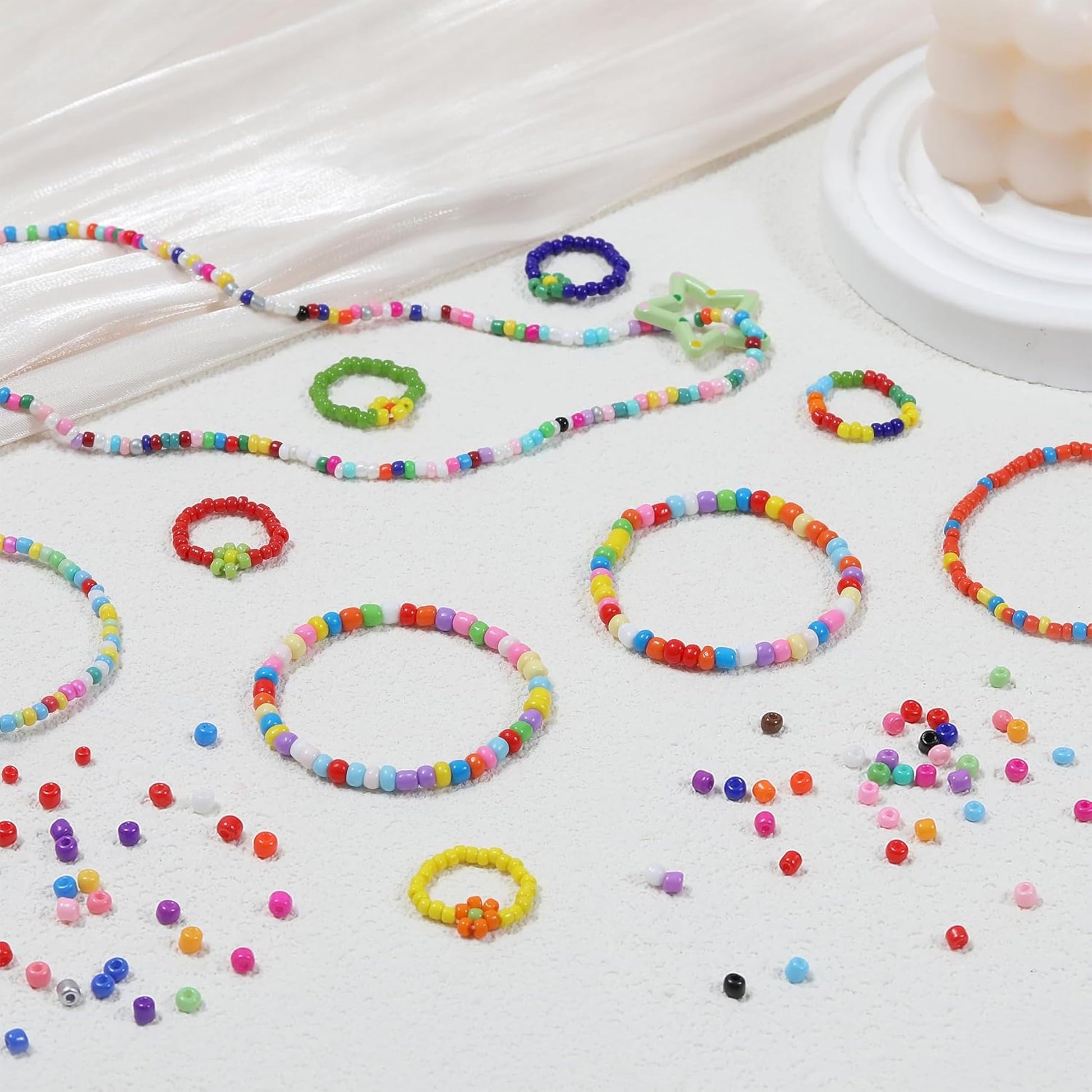 Glass Seed Beads for Jewellery Making, 3mm Small Mini Beads 12 Colour image 5