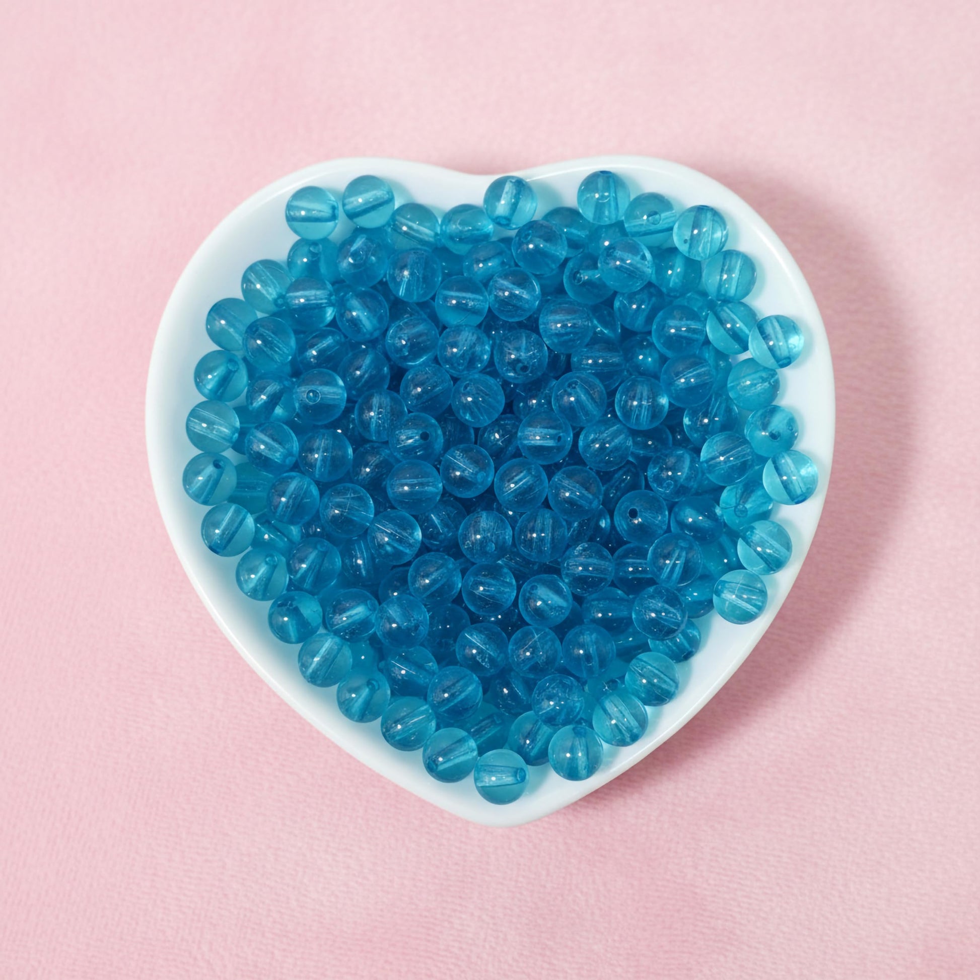 Transparent Rainbow Acrylic Beads for Jewellery Making Cyan image 3