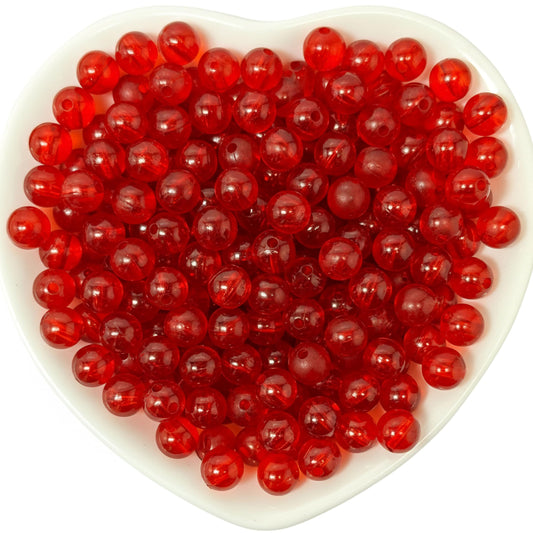 Transparent Rainbow Acrylic Beads for Jewellery Making Red product image