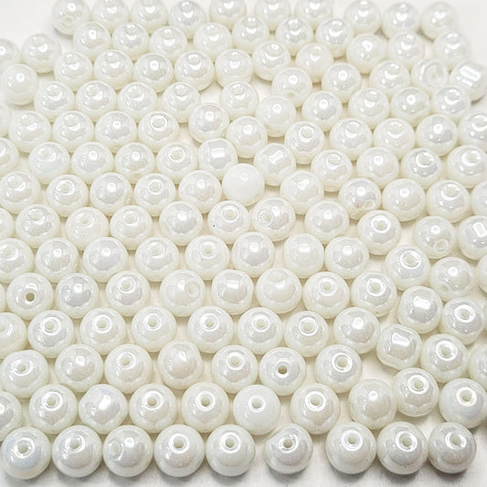 Use white and multicolour 8mm beads to give bracelet making, necklace making and DIY jewellery projects a clean decorative look with white detail.
