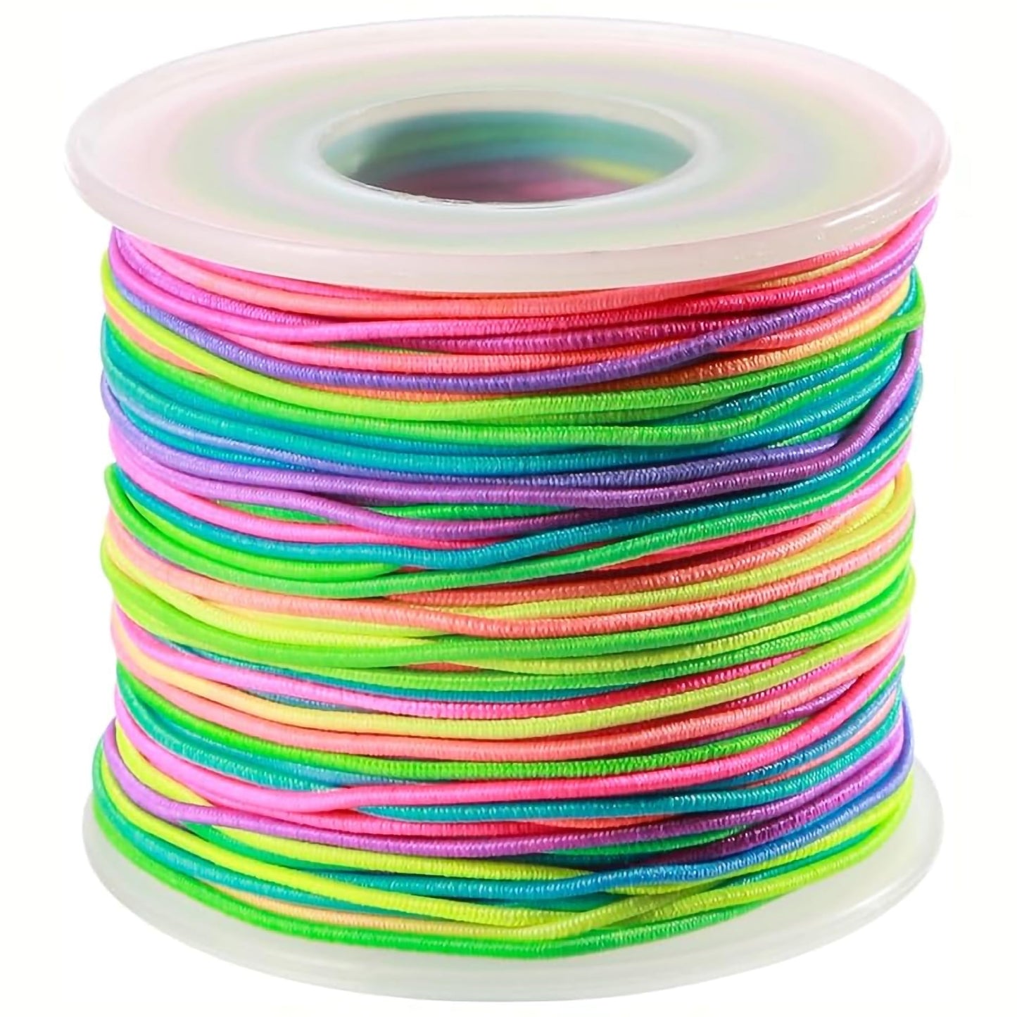 Multicolor Rainbow Elastic String Roll Nylon. Main product image showing the full product layout.