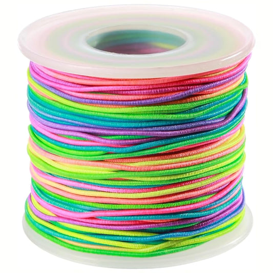 Multicolor Rainbow Elastic String Roll Nylon. Main product image showing the full product layout.
