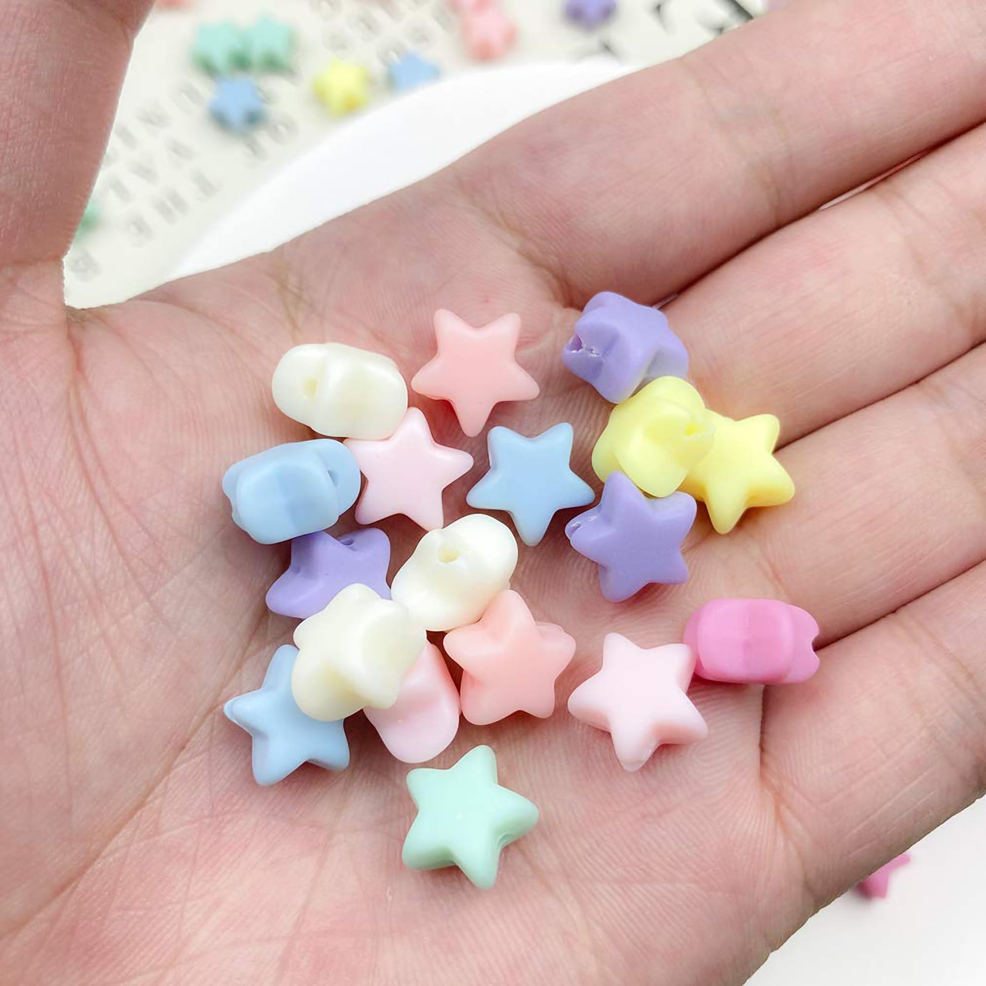 Use soft multicolour Korean jewelry beads to add cute craft charm to DIY accessories and bracelet making.