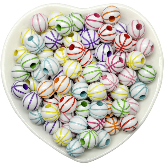 Jewelry making beads with colorful striped pattern