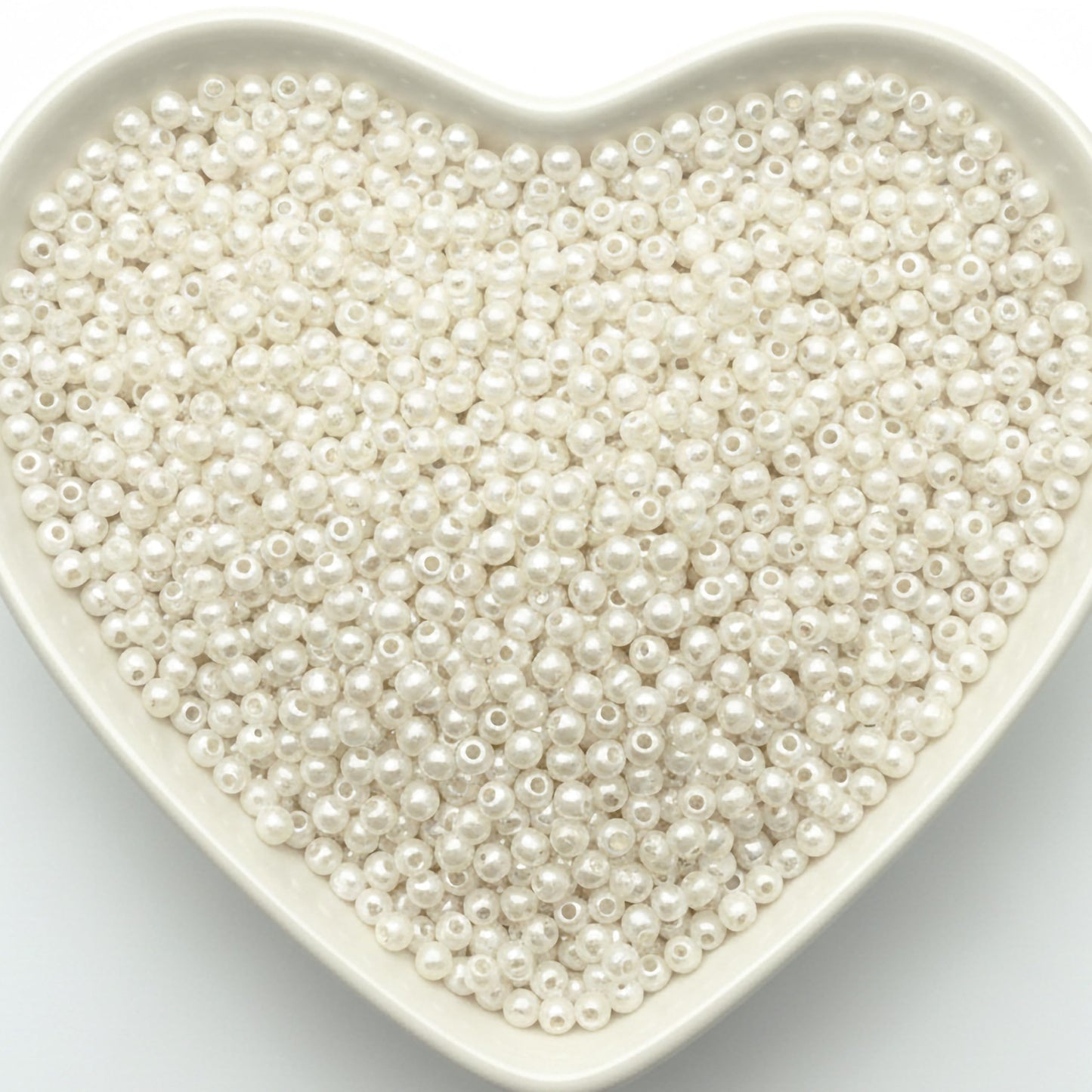 4mm White Pearl Beads for Jewellery Making Plastic Moti White 4MM product image