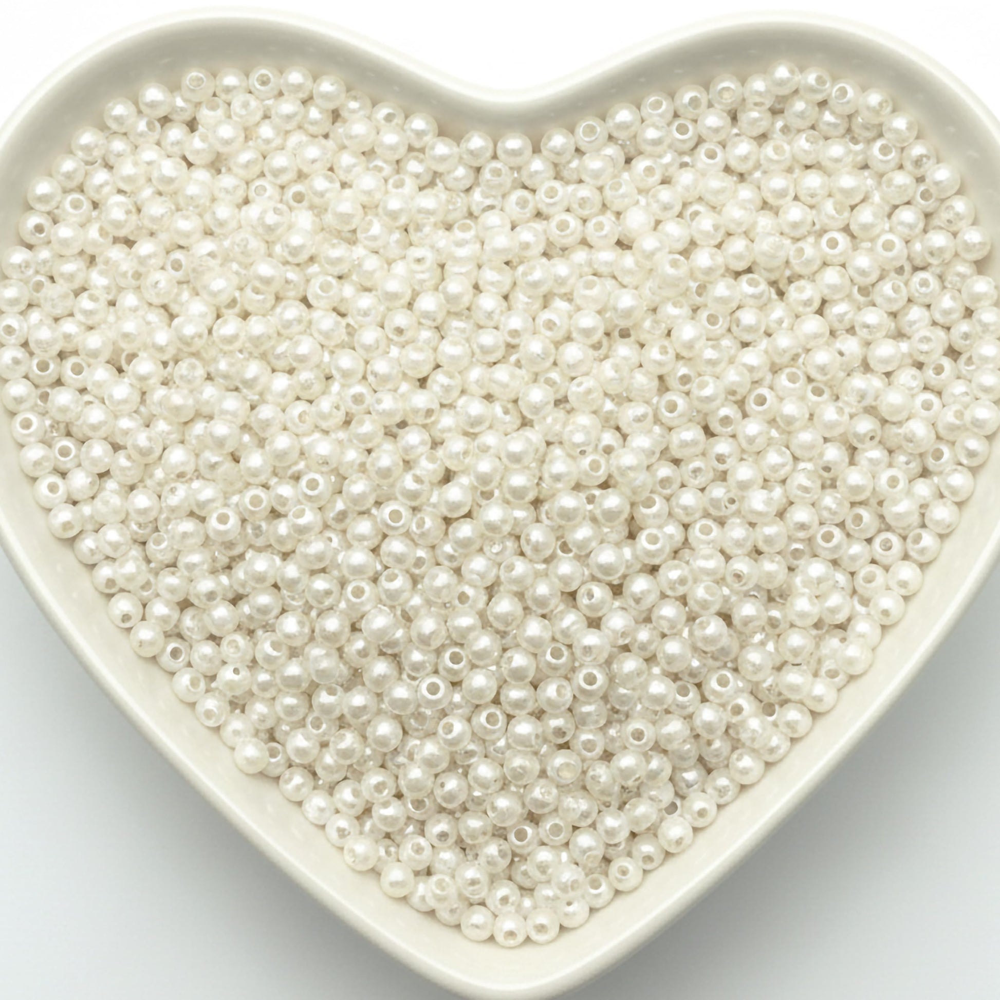4mm White Pearl Beads for Jewellery Making Plastic Moti White 4MM product image