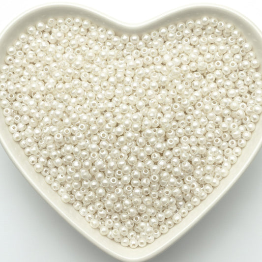 4mm White Pearl Beads for Jewellery Making Plastic Moti White 4MM product image