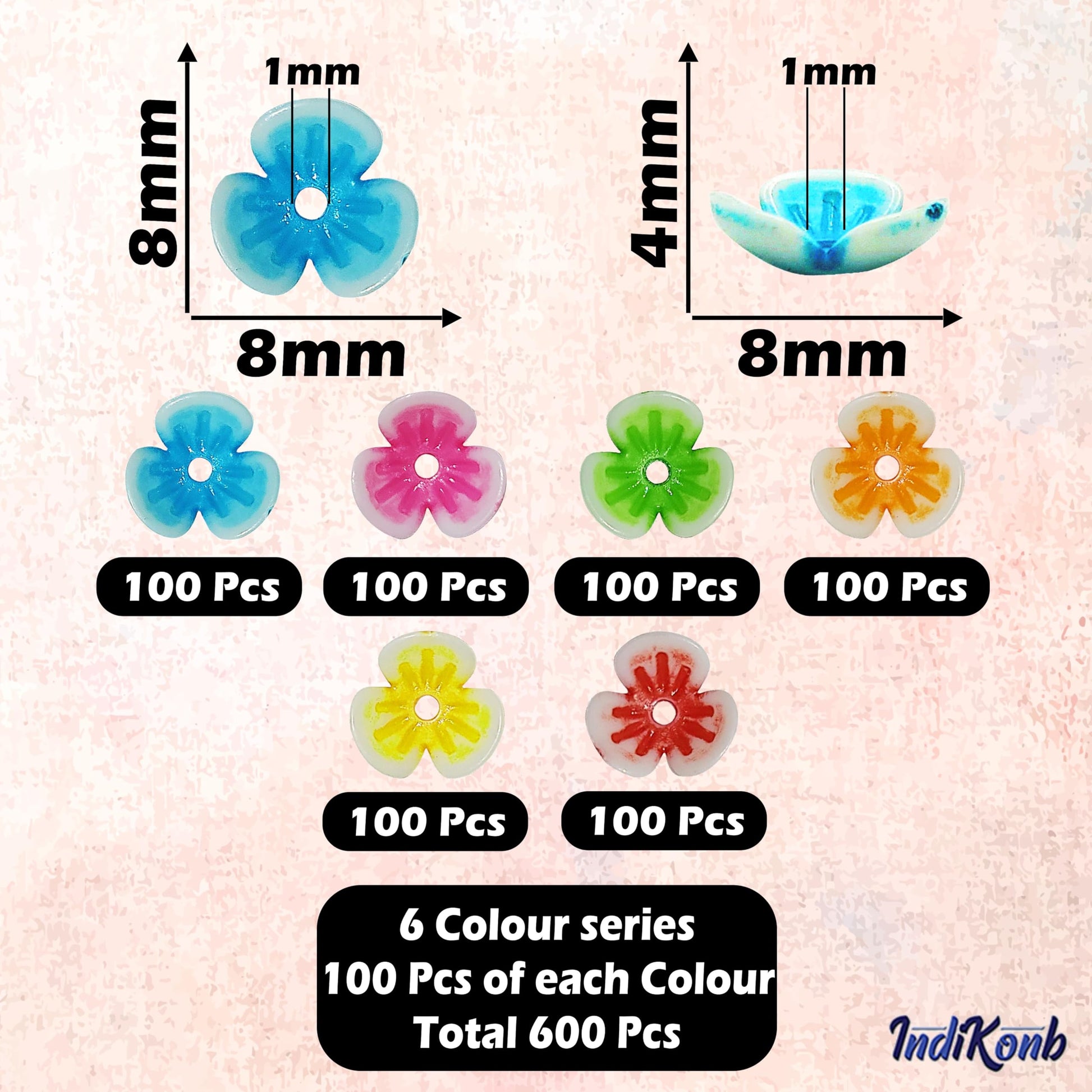 Multicolour 8mm beads are useful for detailed work in necklace making and DIY jewellery projects.