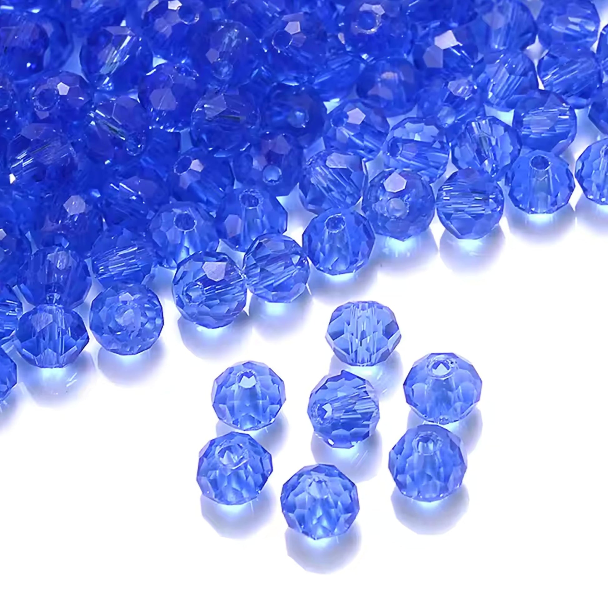 Light blue and transparent 8mm and 90 grams beads fit into bracelet making, necklace making and DIY jewellery projects without making the design feel heavy.