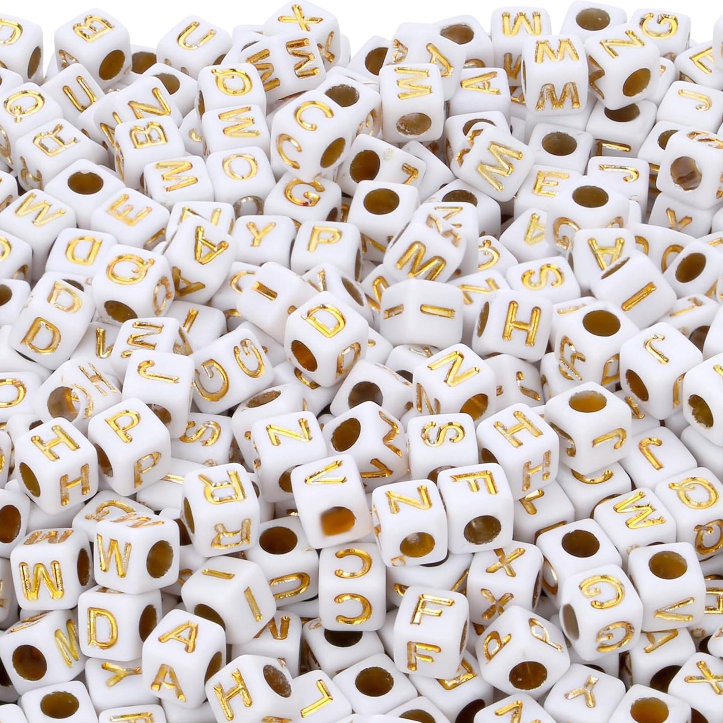 For polished results in bracelet making, necklace making and DIY jewellery projects, gold white 6 mm and 6mm beads help complete the design.