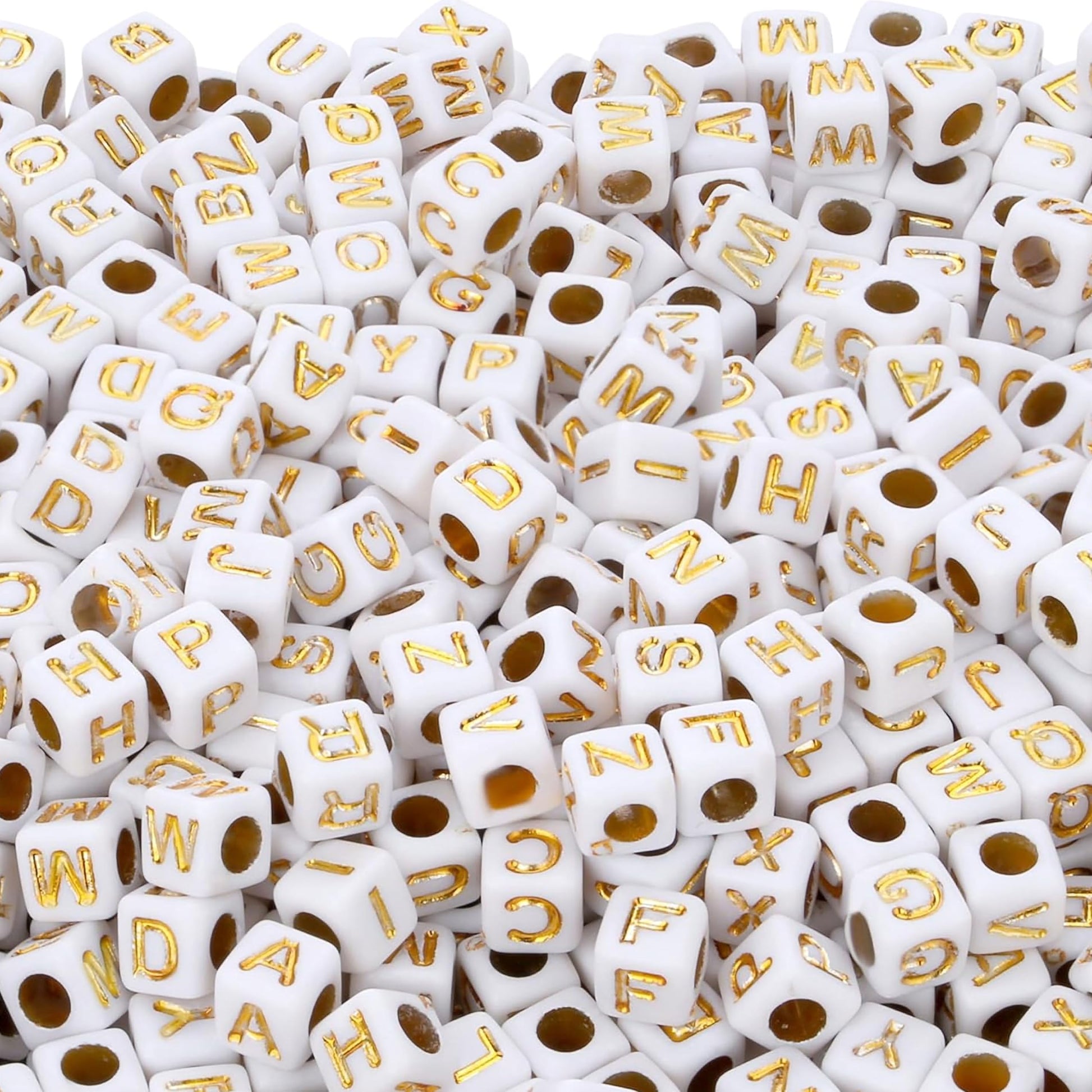 For polished results in bracelet making, necklace making and DIY jewellery projects, gold white 6 mm and 6mm beads help complete the design.