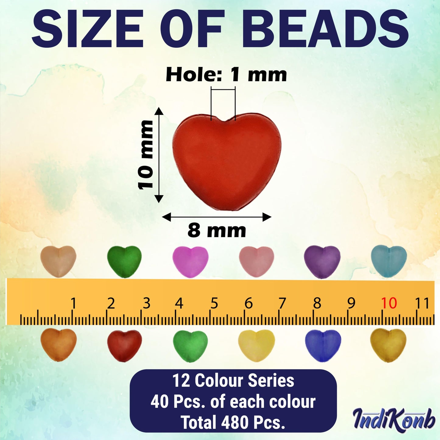 Multicolour Heart-Shaped Beads Set