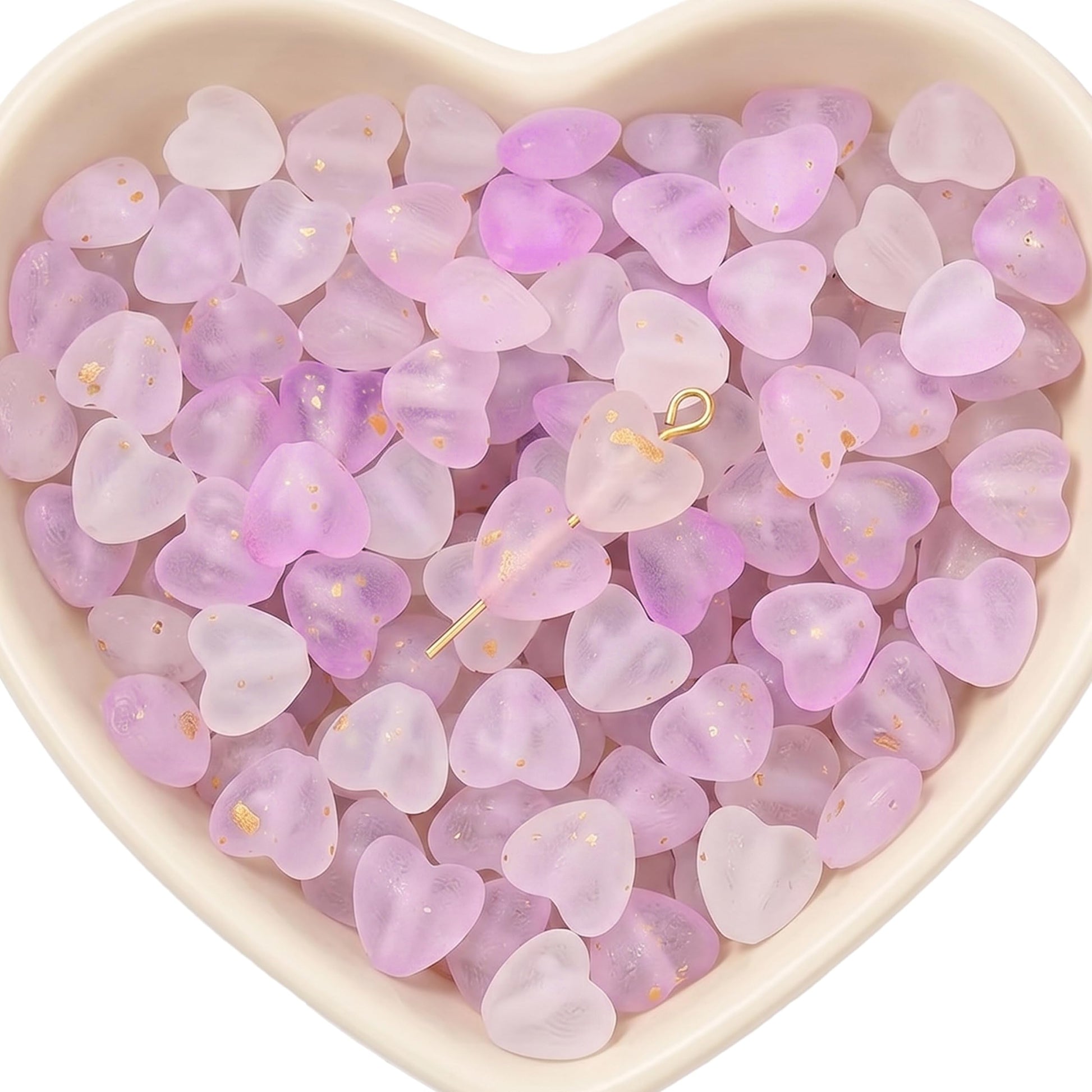 Choose playful frosted heart accents to add cute charm across bracelet making and phone charm craft.