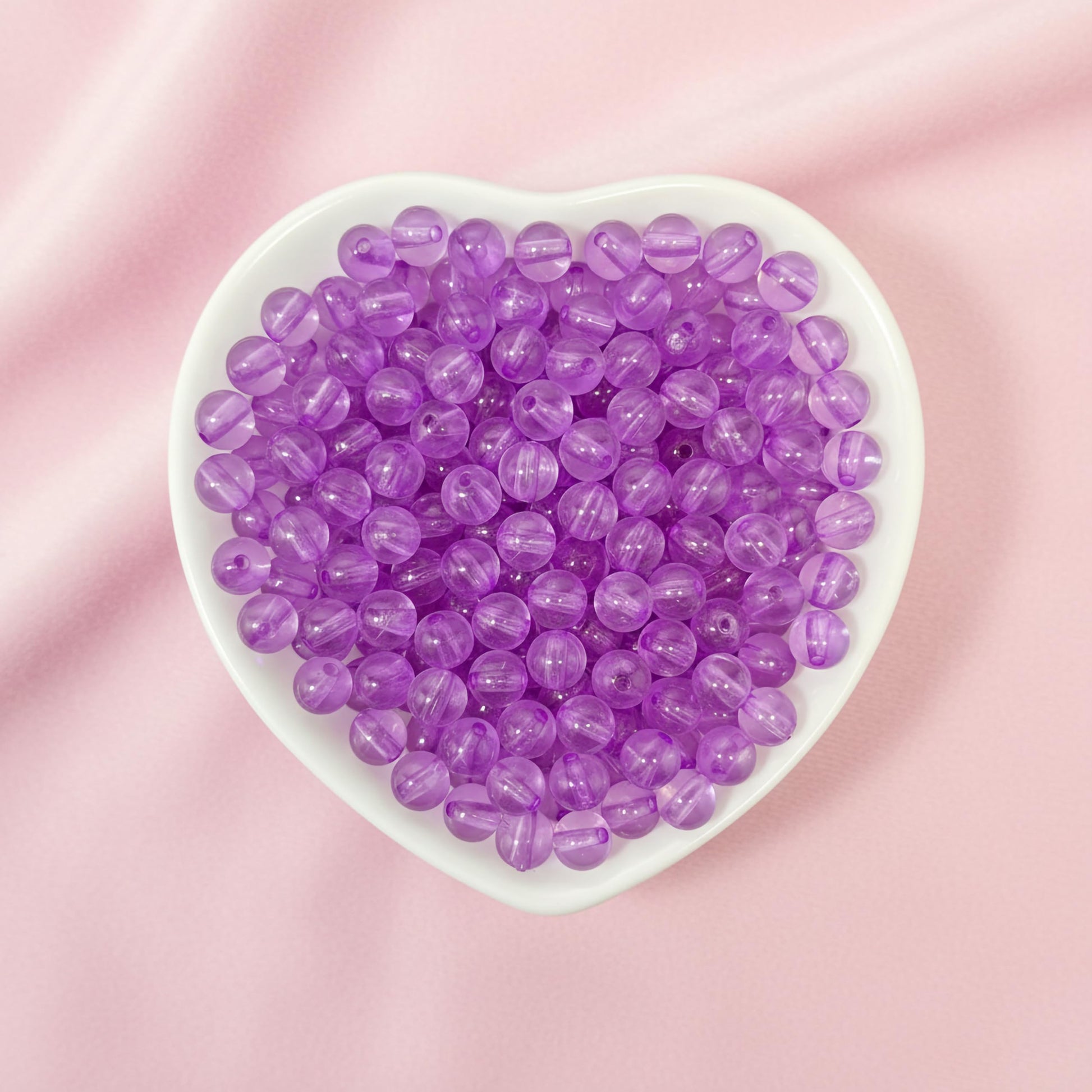 Transparent Rainbow Acrylic Beads for Jewellery Making Purple image 3
