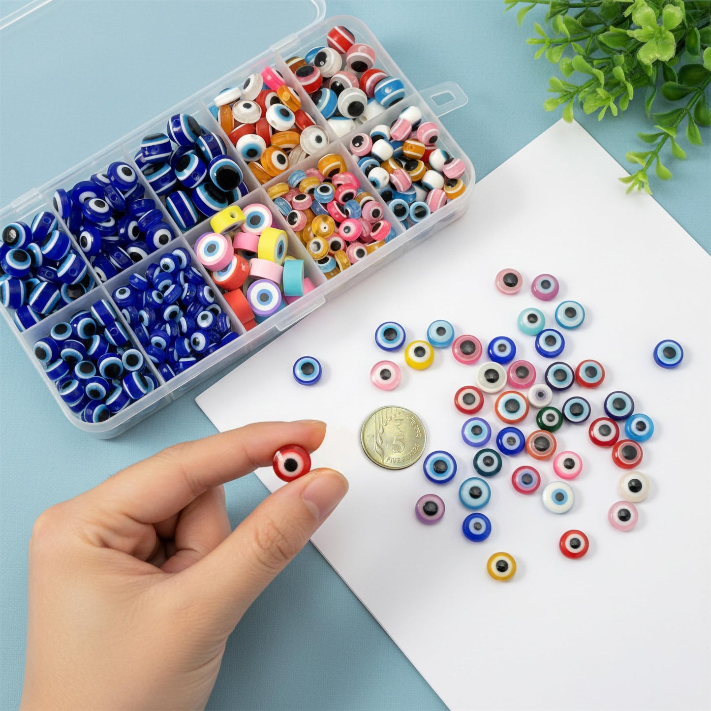 Evil Eye Beads Kit for Bracelet Making and Jewellery Craft Multicolour image 2