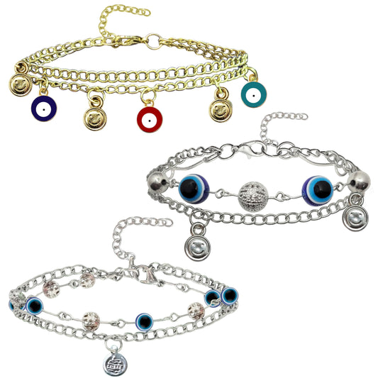 Gold and silver plastic and steal anklet makes ethnic styling, casual wear and gifting look more complete.