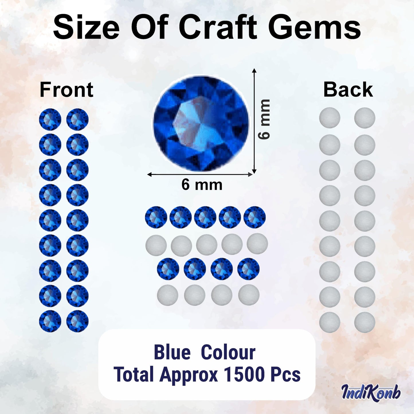 Blue 6mm and multicolour 4mm, 5mm, 6mm rhinestones and flatback stones bring a polished accent to Lippan art and fabric decoration.