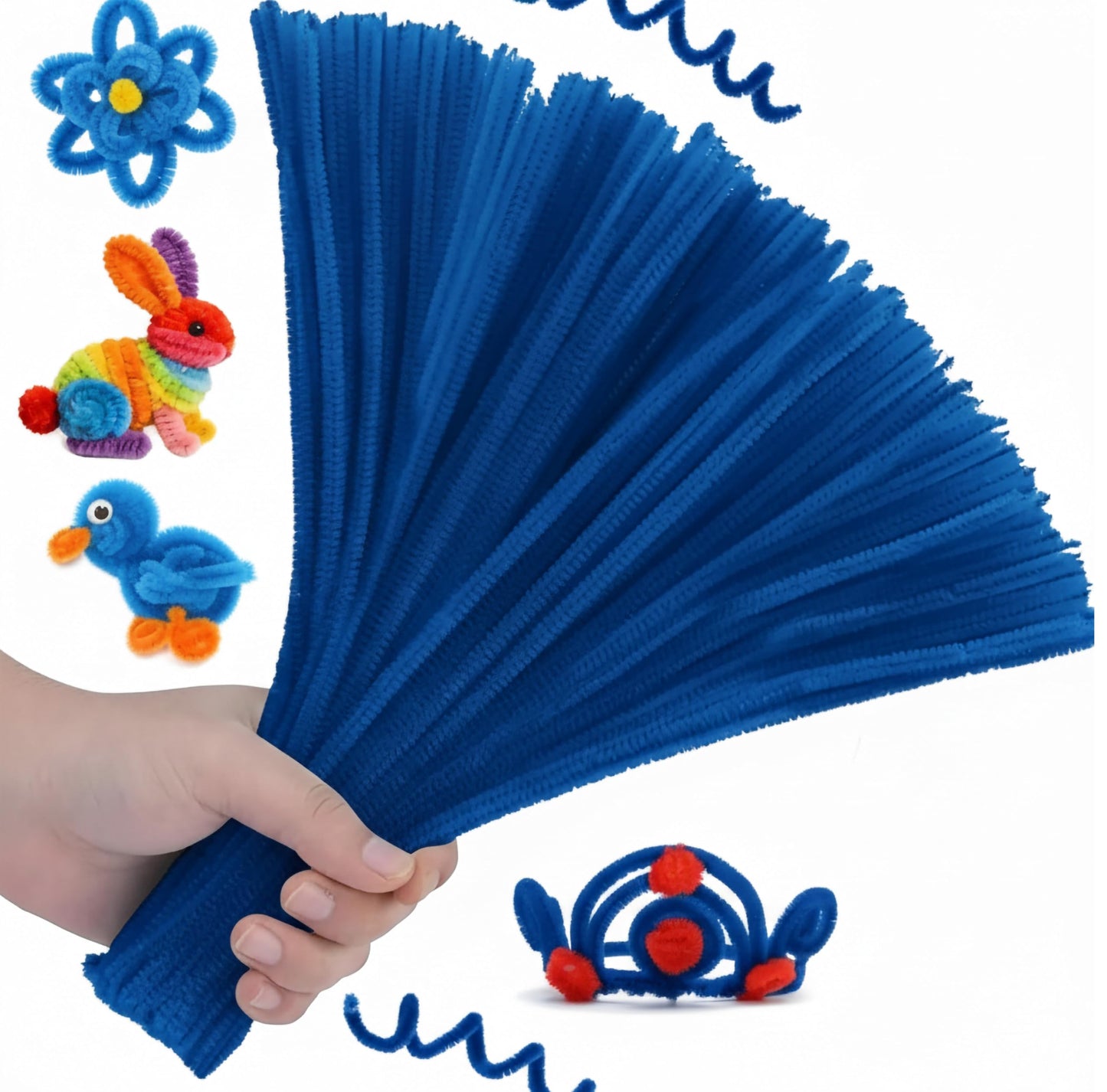 Use dark blue bendable craft wires to add bendable craft shape to DIY decoration and kids creative projects.