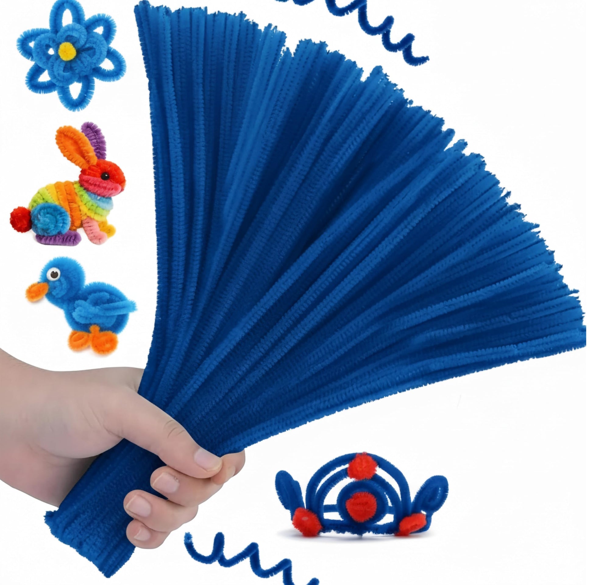 Use dark blue bendable craft wires to add bendable craft shape to DIY decoration and kids creative projects.