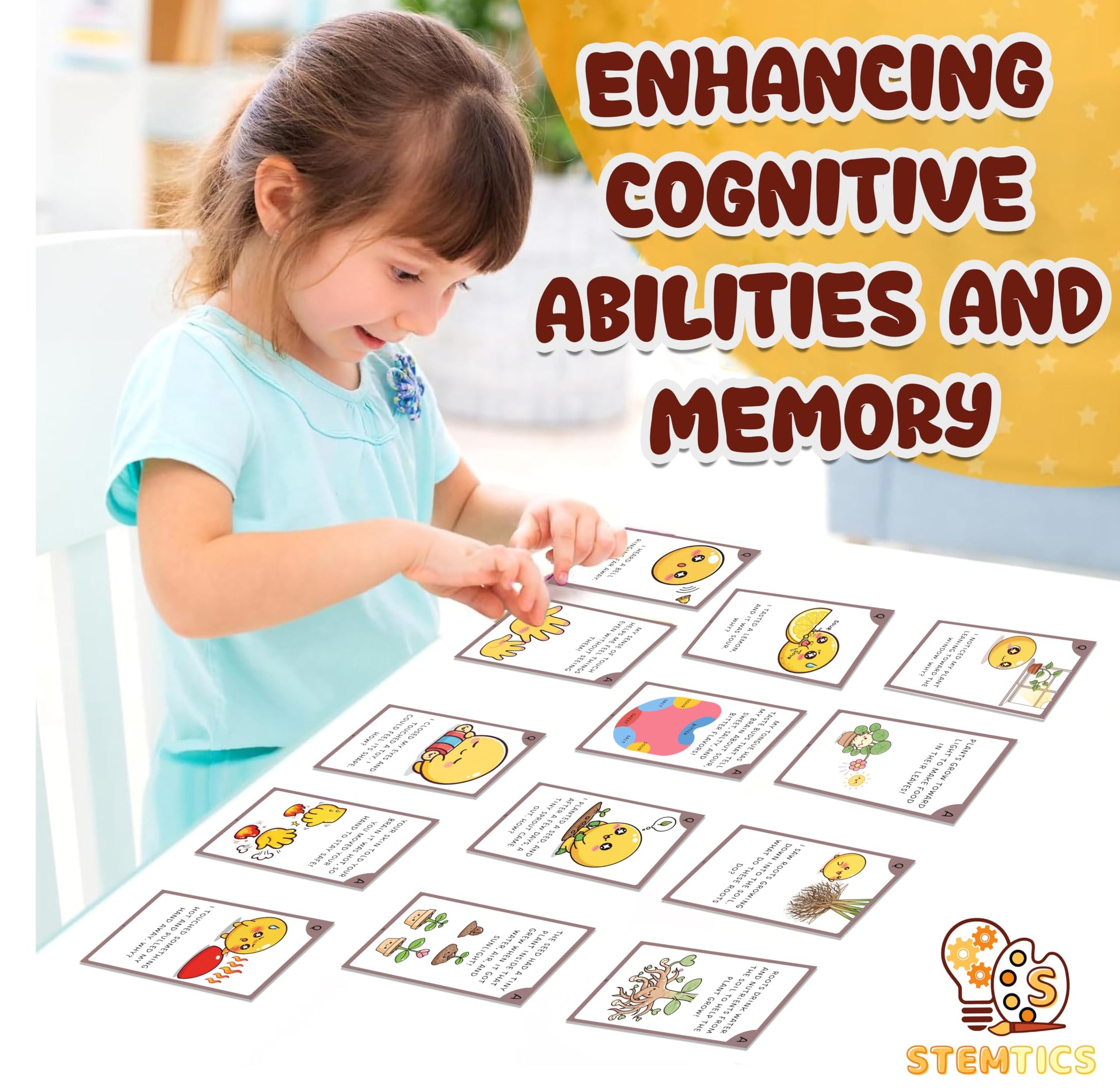 Multi-color Biology Science Flash Cards for Kids Set Paper. Packaging and contents image showing the full item set.
